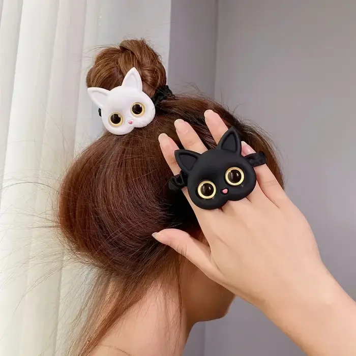 Pince à cheveux chat mignon, accessoire coeur fille douce et mignonne, avec une pince à cheveux bouc