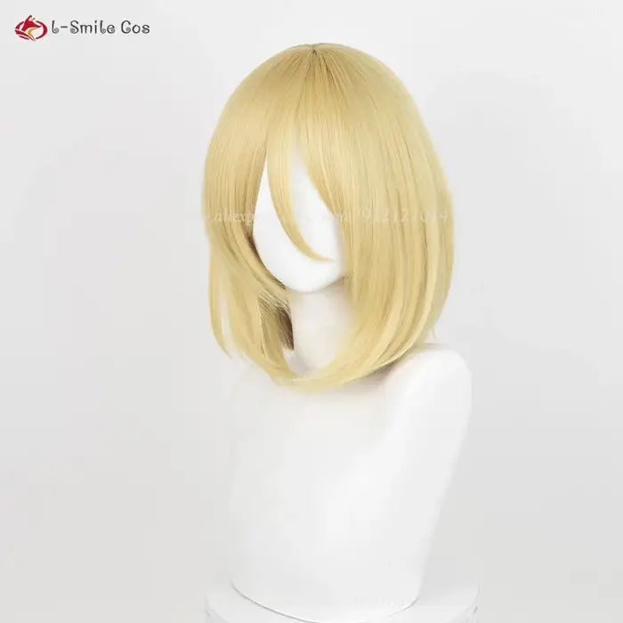 Anime Annie Leonhart Cosplay perruque 36 cm doré femme Titan