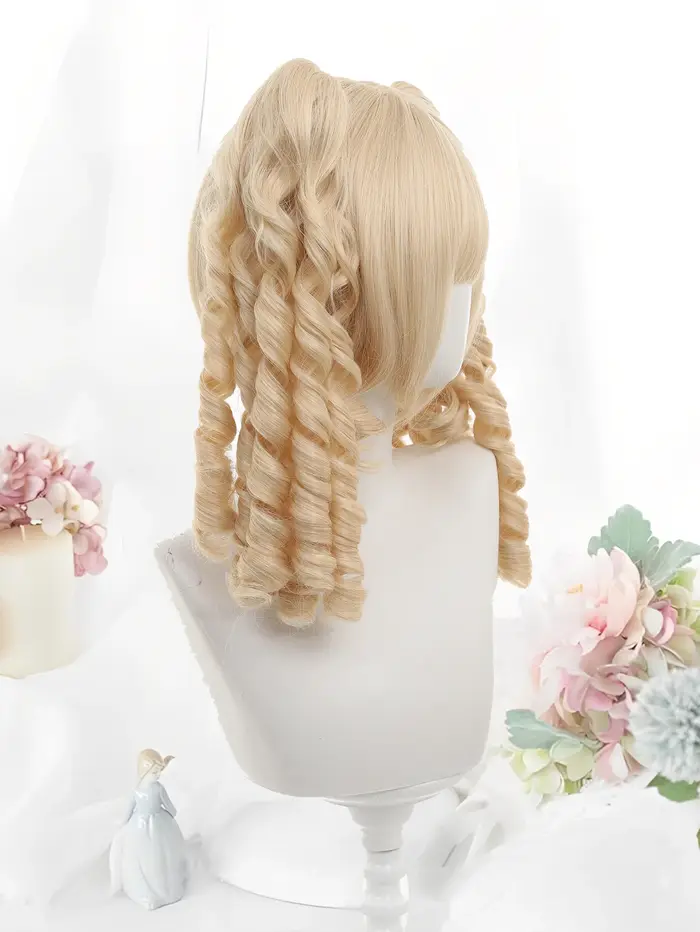 OLACARE naturel Blonde jaune longs ondulés perruques de cheveux synthétiques avec frange femmes vague de corps Afro