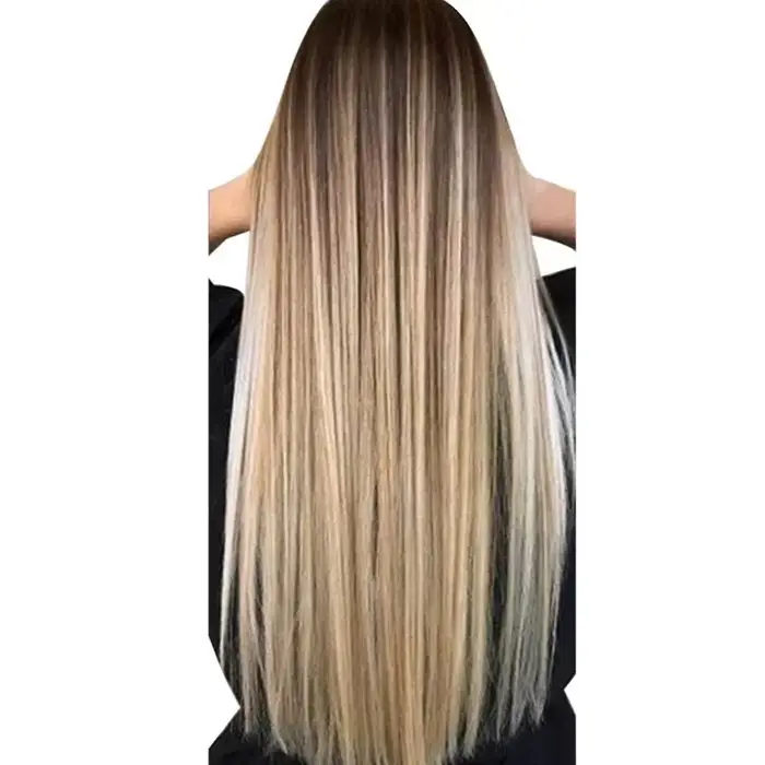 Perruque synthétique longue et lisse pour femmes