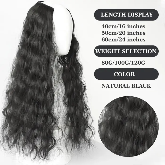 Ocelot 16-24 pouces synthétique ondulé extension de cheveux perruque naturel ondulation d'eau femmes