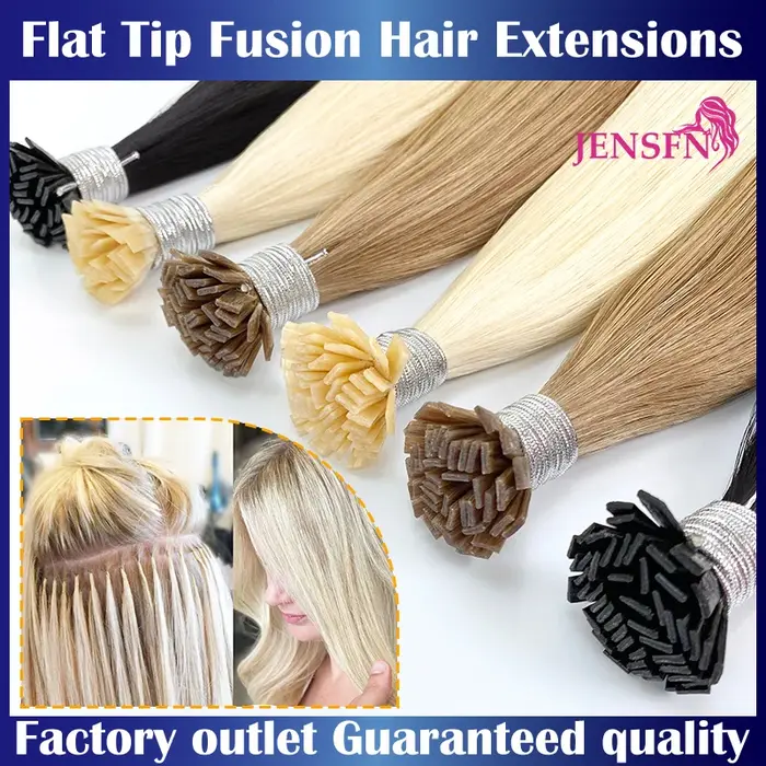 Extensions de cheveux de haute qualité à pointe plate