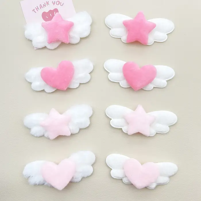 Barrettes à cheveux en forme d'ailes d'ange en peluche pour femmes
