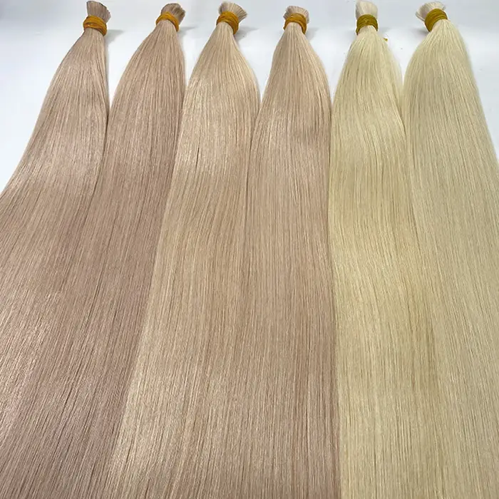 Mèches de cheveux humains lisses blonds 100% Extension