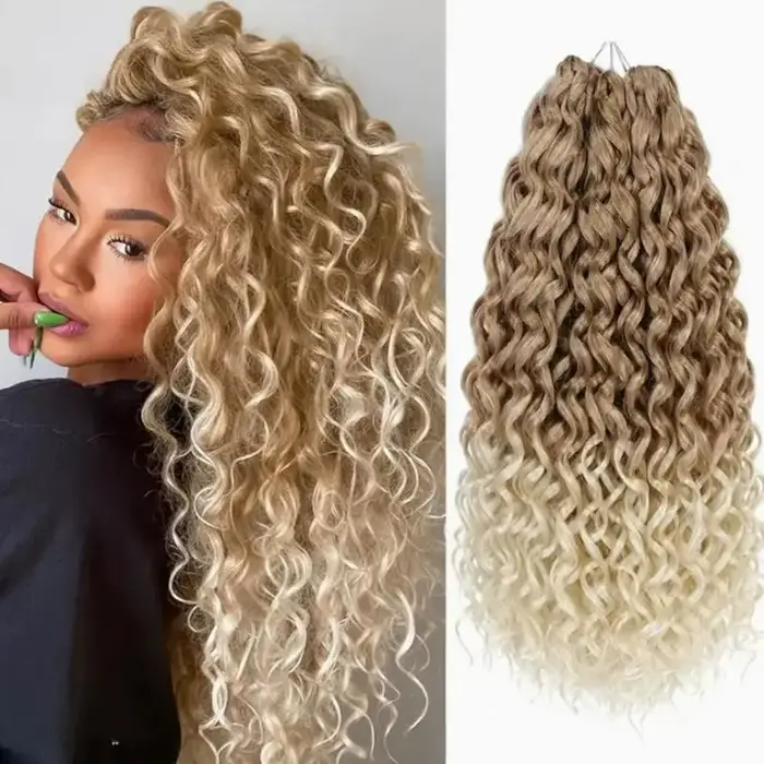 Extensions de cheveux synthétiques bouclés de 14 pouces