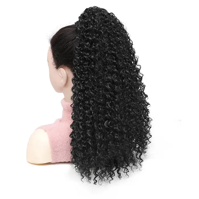 Longue queue de cheval de cheveux bouclés moelleux pour les femmes Extensions de cheveux de queue de