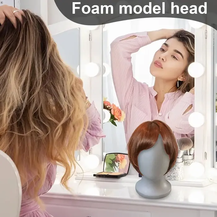 Tête de mannequin en mousse sans visage pour coiffure