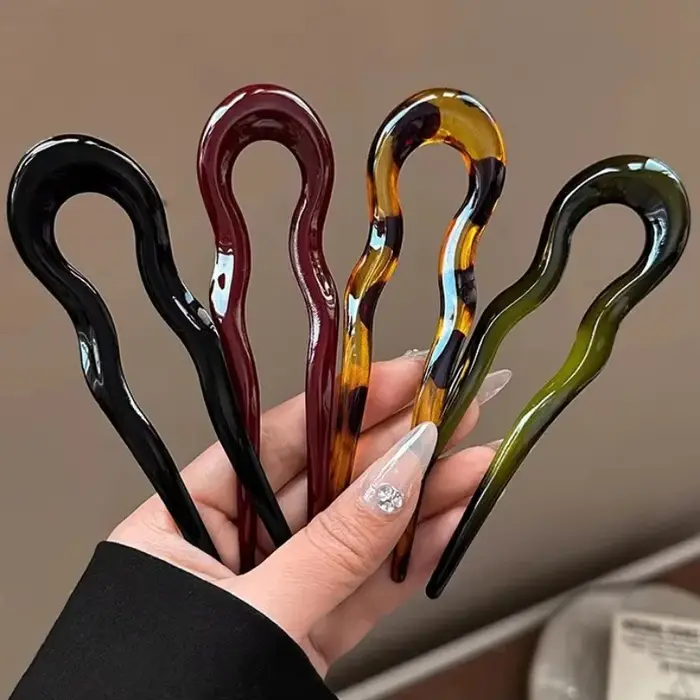 Pince à cheveux torsadée française en acétate