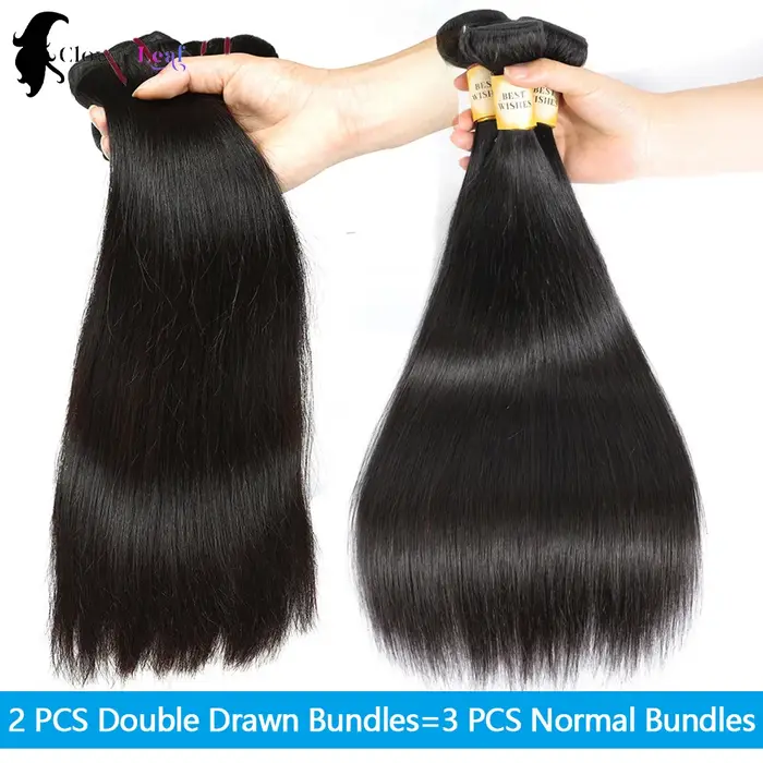 Mèches vietnamiennes 100% naturelles lisses, Double tirage, Extensions de cheveux non traités, 15A