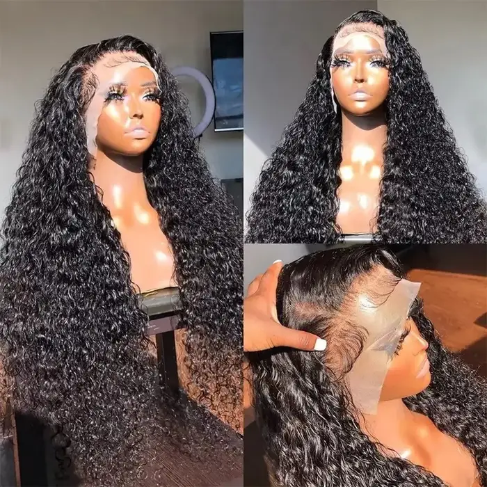 Perruque Lace Frontal synthétique bouclée crépue 13x4