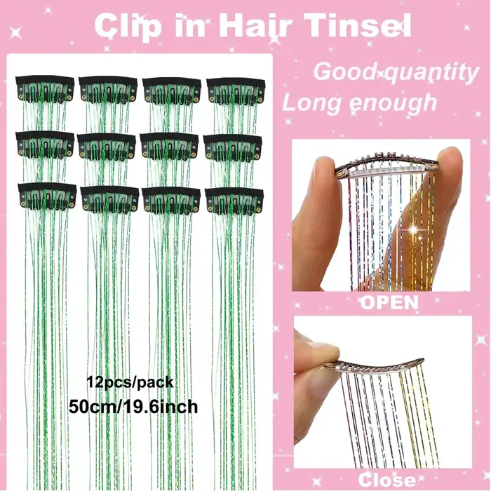 Extensions capillaires synthétiques lisses à paillettes