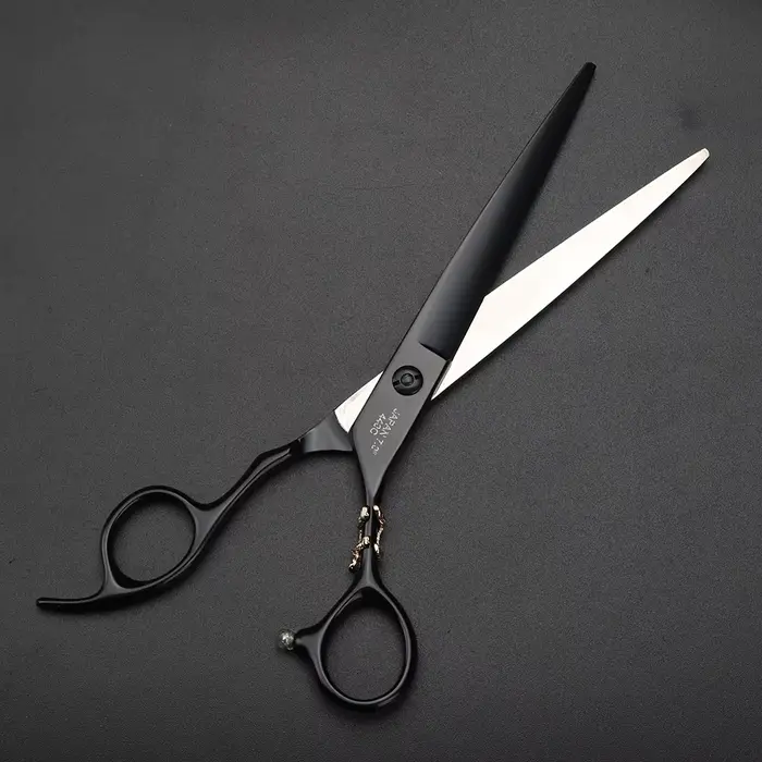 Ciseaux de coiffure XUANTENG de 7 pouces, noirs, avec système à roulement, ciseaux de barbier