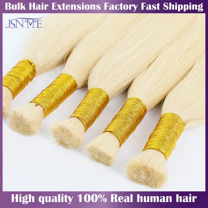 JSNME Extensions de cheveux humains en vrac 100% Extension