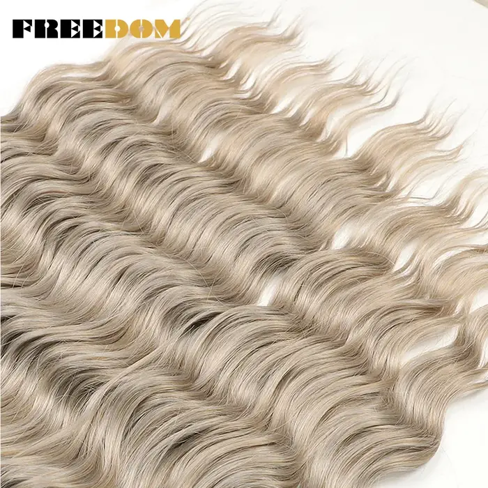 EDOM-Extensions de Cheveux Tressés Synthétiques Bouclés Naturels, Tresses Ondulées, Ombrées, Blondes