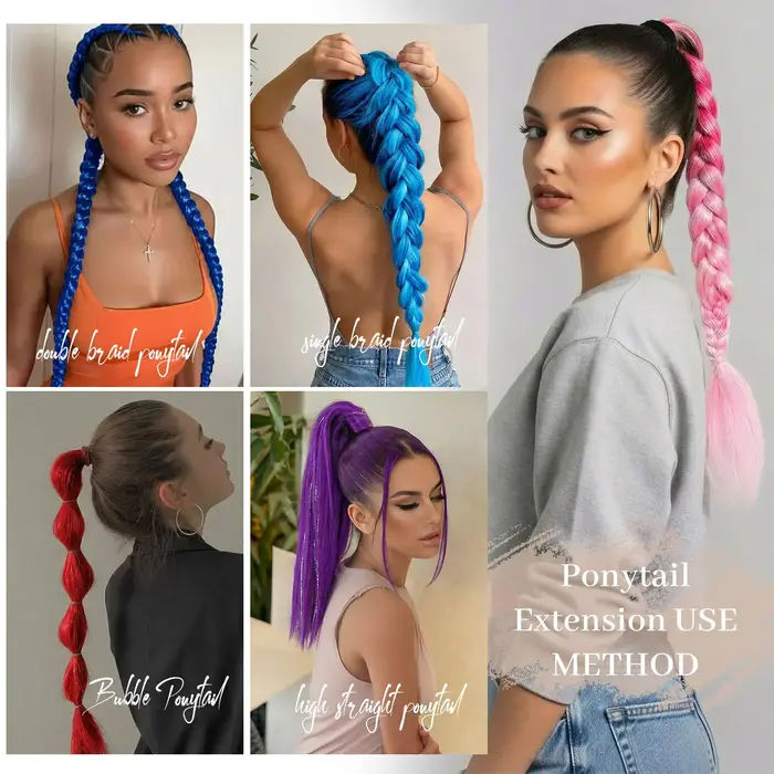 Extensions de cheveux synthétiques en tinsel