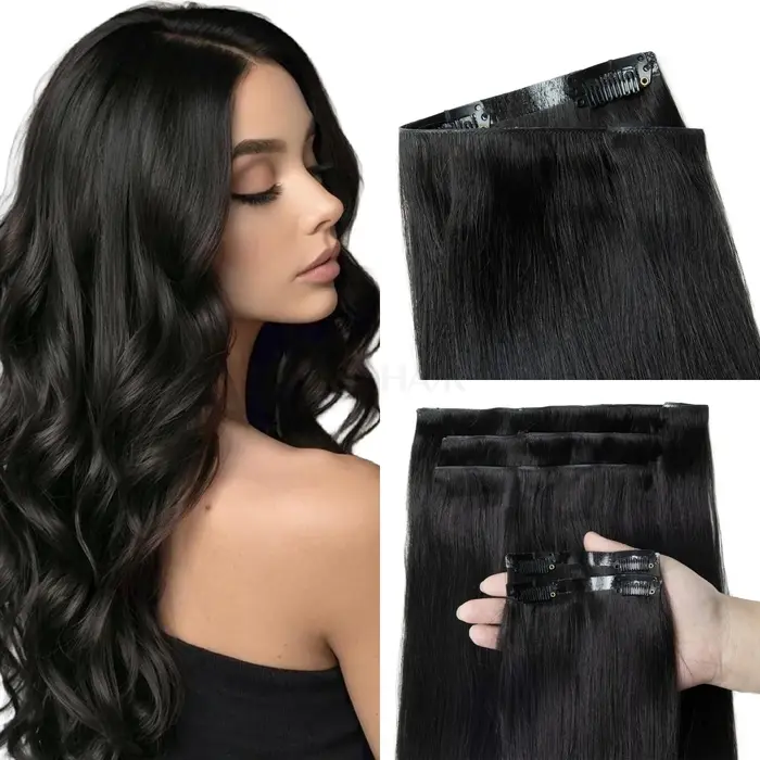 Extensions de cheveux humains invisibles à clipser en PU, trame à ruban sans couture, trame à ruban