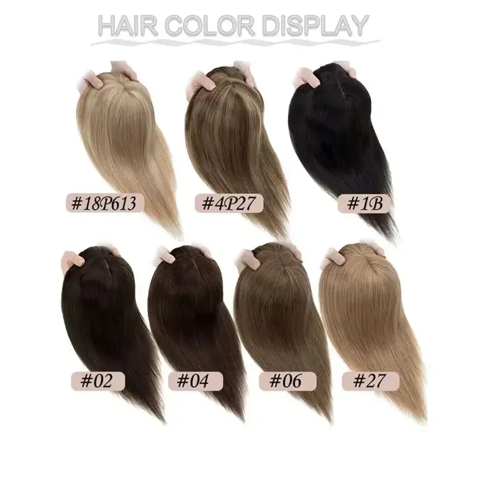 5.5X6 pouces Mono Base brésilienne Remy cheveux humains Topper 12 "-18" Double Pu autour épais Invis