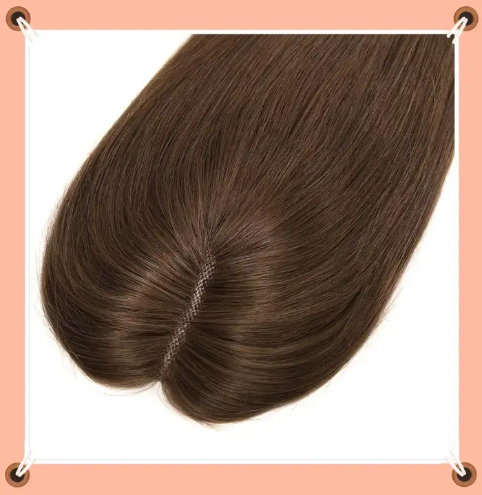 Cheveux Toppers 2x6 pouces femmes Topper main unique noeud naturel