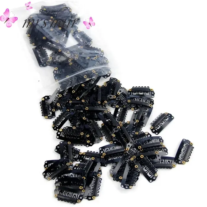 50pcs 2.8cm Extensions de cheveux pince pinces à cheveux pour cheveux Snap Clips avec Silicone dos p