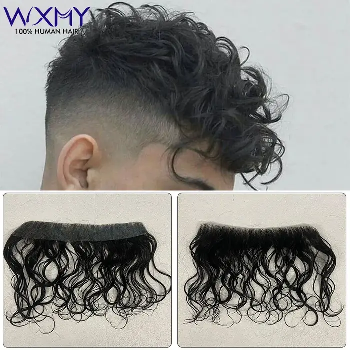 Perruques de cheveux humains bouclés à l'eau, naissance des cheveux réelle, systèmes de postiches hu
