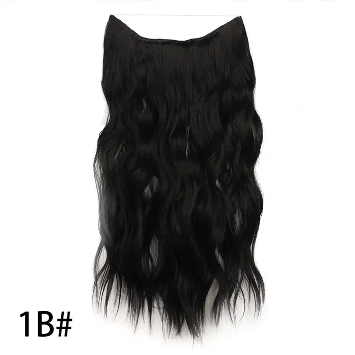 Extensions de cheveux synthétiques de 22 pouces, mèches châtain, invisibles, transparentes, Remy, av