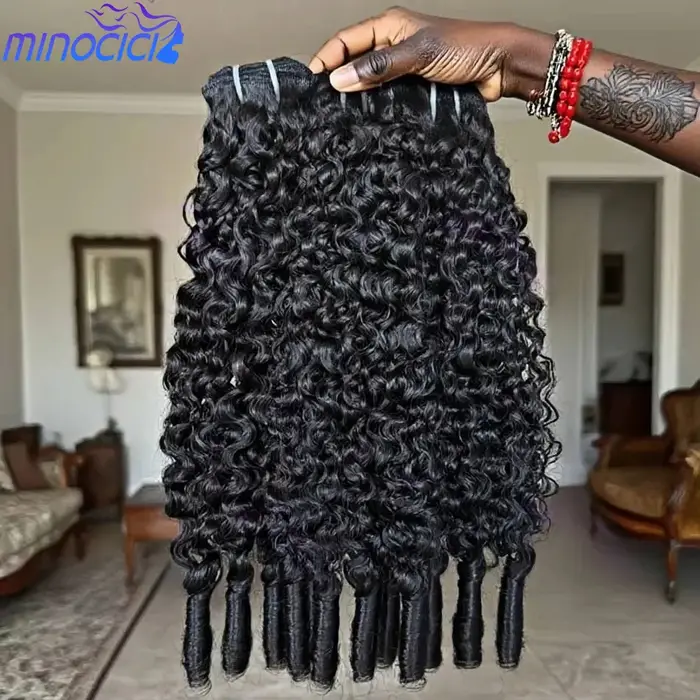 Extensions de cheveux humains bouclés vierges 12A, style boucles birmanes et ondulations aquatiques,
