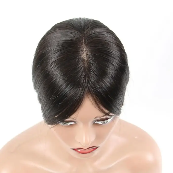 Perruques lisses et soyeuses à base de soie pour femmes, 100% cheveux humains brésiliens, densité 18