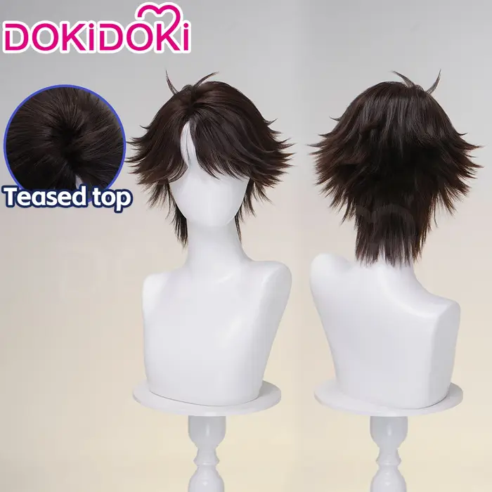 En STOCK belle X Lin Ling perruque Anime TO BE HERO X Cosplay DokiDoki hommes 30 cm noir gris cheveux