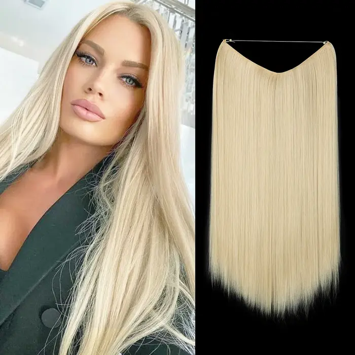 SARLA synthétique sans pince Extension de cheveux Ombre naturel faux postiche longue droite