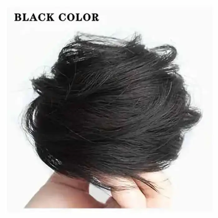 Perruque Updo synthétique facile à porter, Chignon lisse et élégant avec élastique, postiche queue d