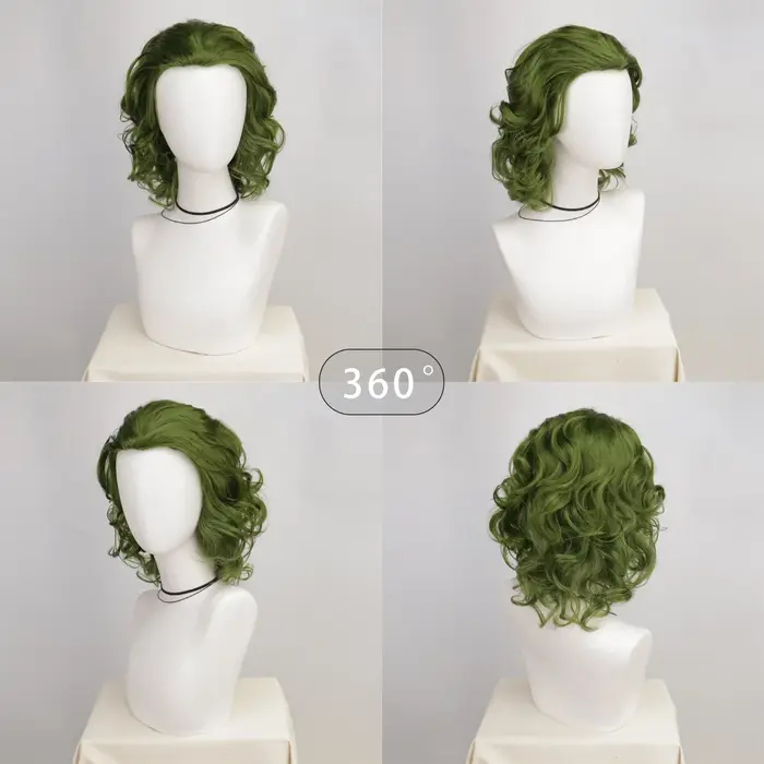 Joker – perruque synthétique courte de Clown vert