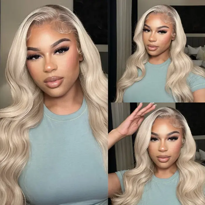 Perruque longue blonde brune ombrée pour femme