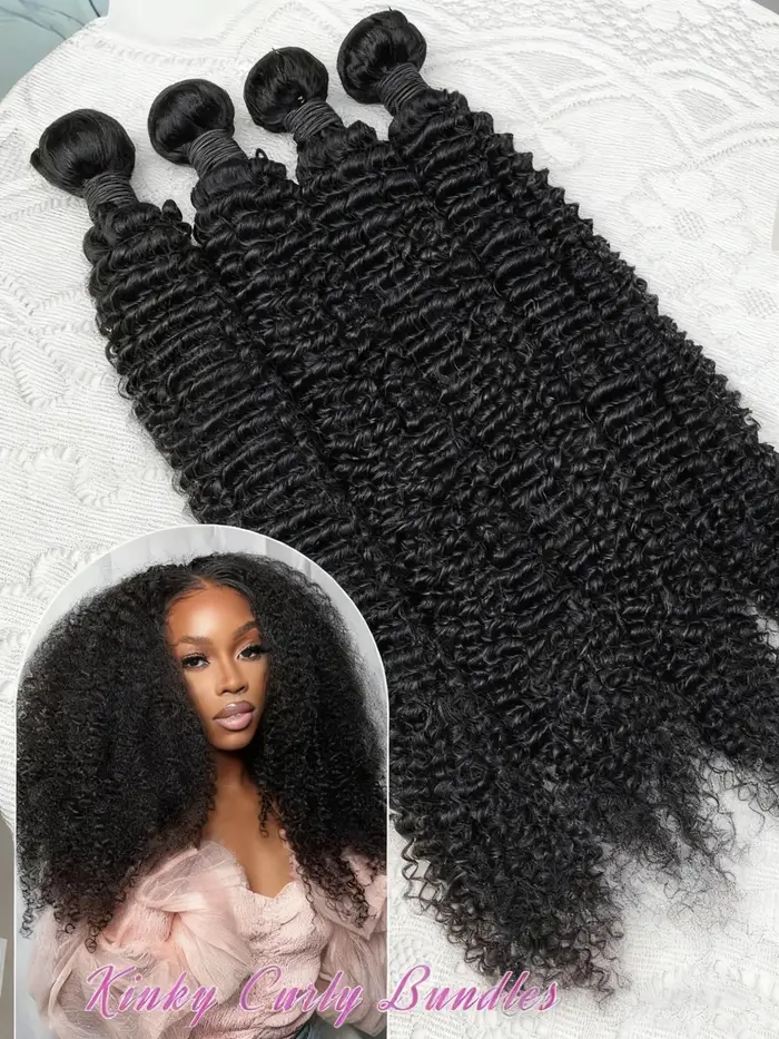 Lot de Cheveux Humains Bouclés Crépus Mongols Remy, 3/4 Paquets, Boucles Jerry, 30 Pouces, Extension