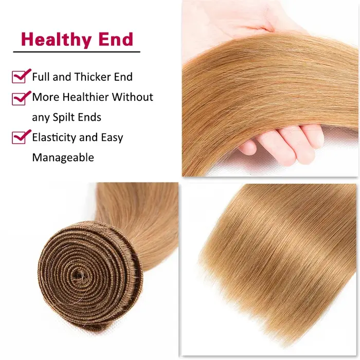 HairUGo # 27 Extensions de cheveux humains blond miel tissage