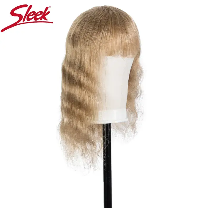 Perruque Bob naturelle brésilienne, cheveux humains Remy, coupe courte, avec frange, pour femmes
