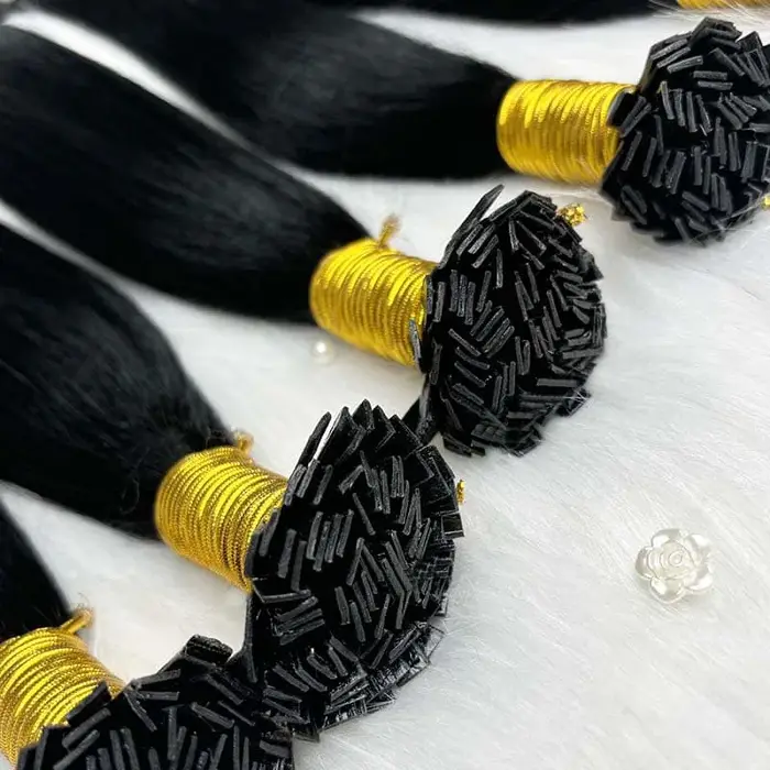 Extensions de cheveux humains à pointe plate en kératine