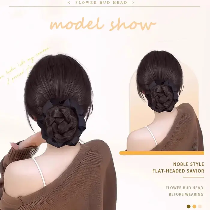 Extensions de chignon tressées synthétiques