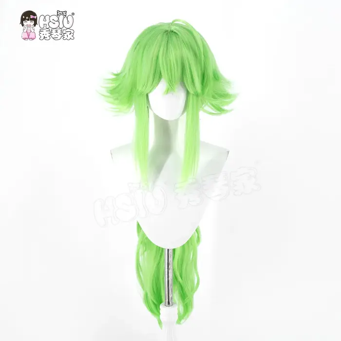 N Cosplay perruque fibre synthétique perruque 「HSIU」 80Cm herbe vert longue perruque + bonnet de per