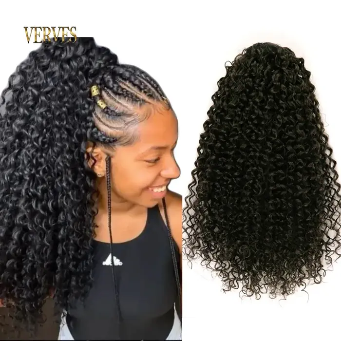 VERVES cordon synthétique bouffant queue de cheval Afro bouclés 16 pouces Extension de cheveux pince en Pontail