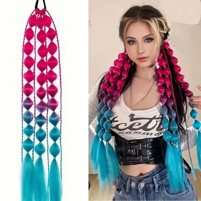 Extensions de cheveux colorés 50cm avec attache