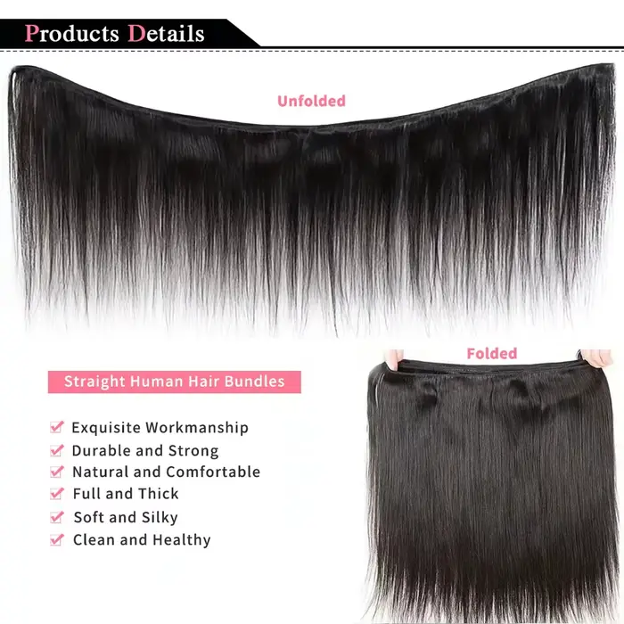 Extensions de cheveux vierges brésiliens naturels noirs non traités, tissage rapide, lisses, grade 1