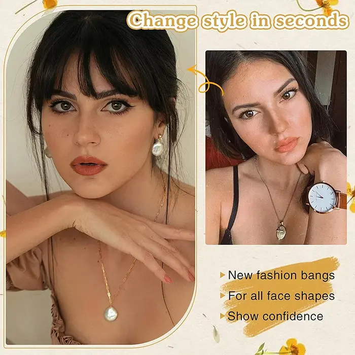Frange synthétique postiche naturelle
