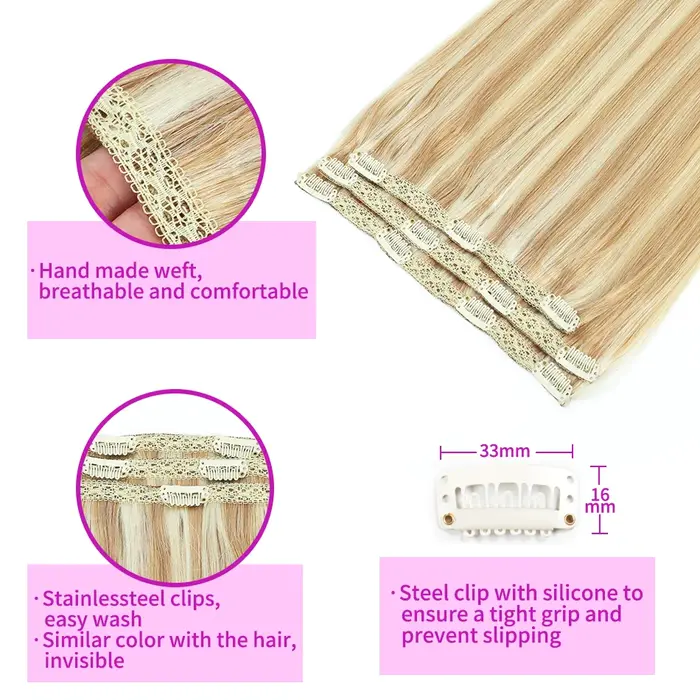 SOVO pince dans les Extensions de cheveux cheveux humains 3 pièces os droit pince Ins Extension de cheveux 60-90G vrais cheveux européens naturels 12-26"