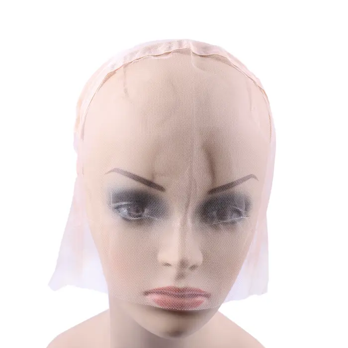 1 pièce Base de perruque beige en dentelle complète pour la confection de perruques entièrement fait
