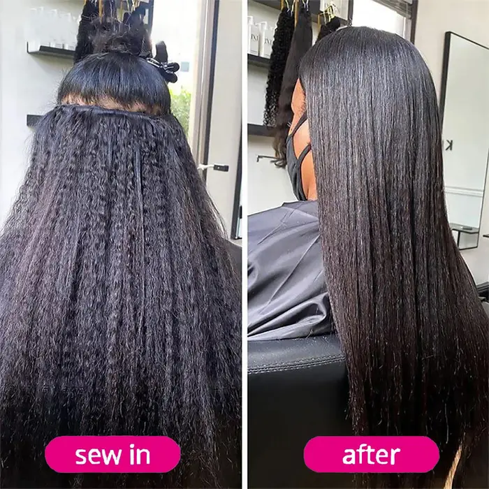 Kinky Straight Tissage Cheveux Humains Extension Cheveux 32 Inch Tissage Brésilienne 100% Human Hair