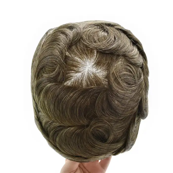 Perruques toupet cheveux humains pour hommes Mono Npu Base prothèse capillaire homme naturel