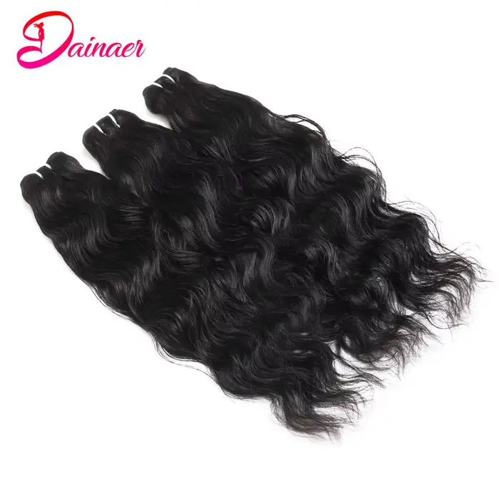 Tissage en Lot Brésilien Naturel Ondulé, Extensions de Cheveux 100% Humains, 3 Pièces