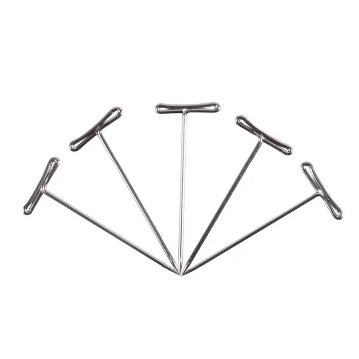100pcs T-PINS (32mm) Pour Perruque Sur Mousse Tête Style T Pin illac