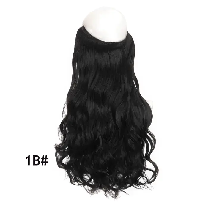 Extension de cheveux synthétiques longs pour femmes, postiches ondulées invisibles, ligne de poisson