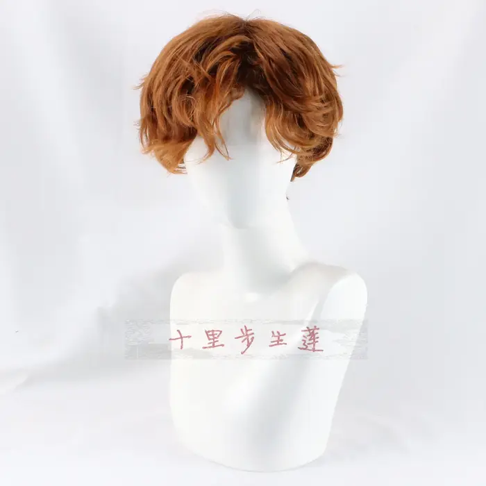 Perruque courte ondulée rouge pour jeunes hommes Ron, cheveux de cosplay rouges, costumes de cheveux